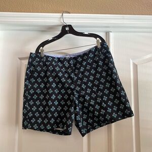 Never been worn! Crown & Ivy Black Bermuda Shorts with Monogram Pattern